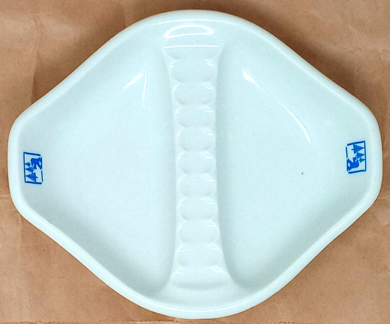 Porsgrund Norway White Ceramic Ashtray 64 PP Anchor logo 8\