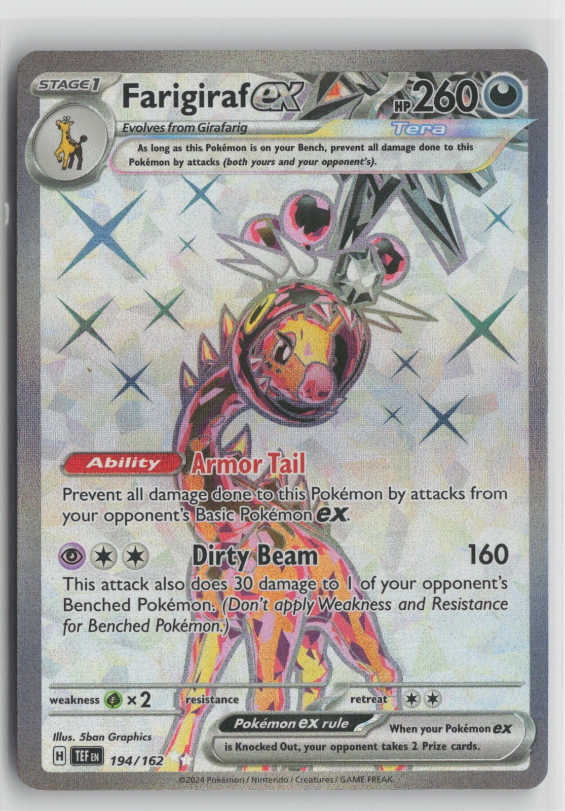 Farigiraf ex Ultra Rare Holo TEF 194/162 NM