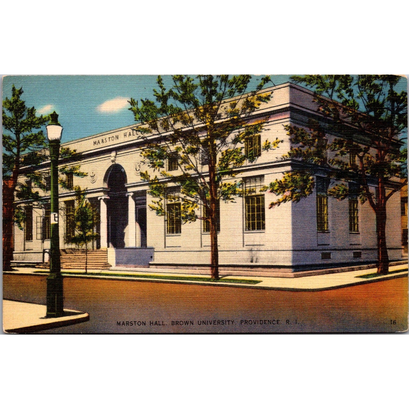 Marston Hall Brown University Providence RI Vintage Postcard SPG23