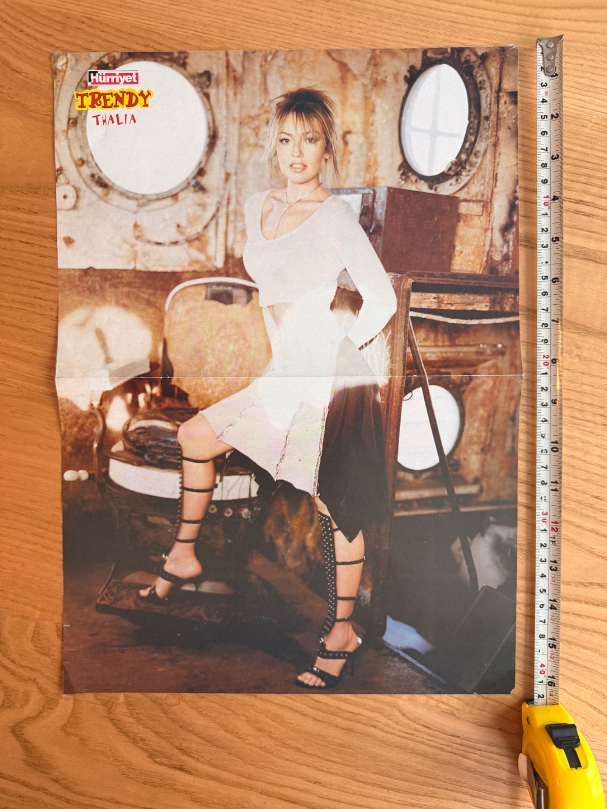 Rare Thalia Hürriyet Trendy Turkish Magazine Poster Vintage Full Size 2000s