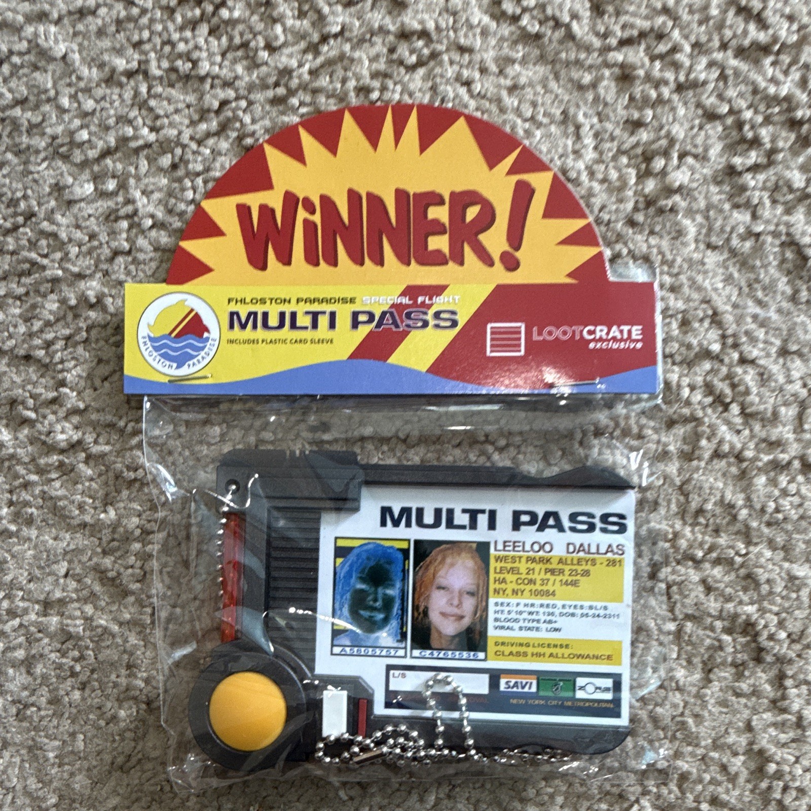 QMx The Fifth Element Multi Pass Keychain/Badge Loot Crate 2015