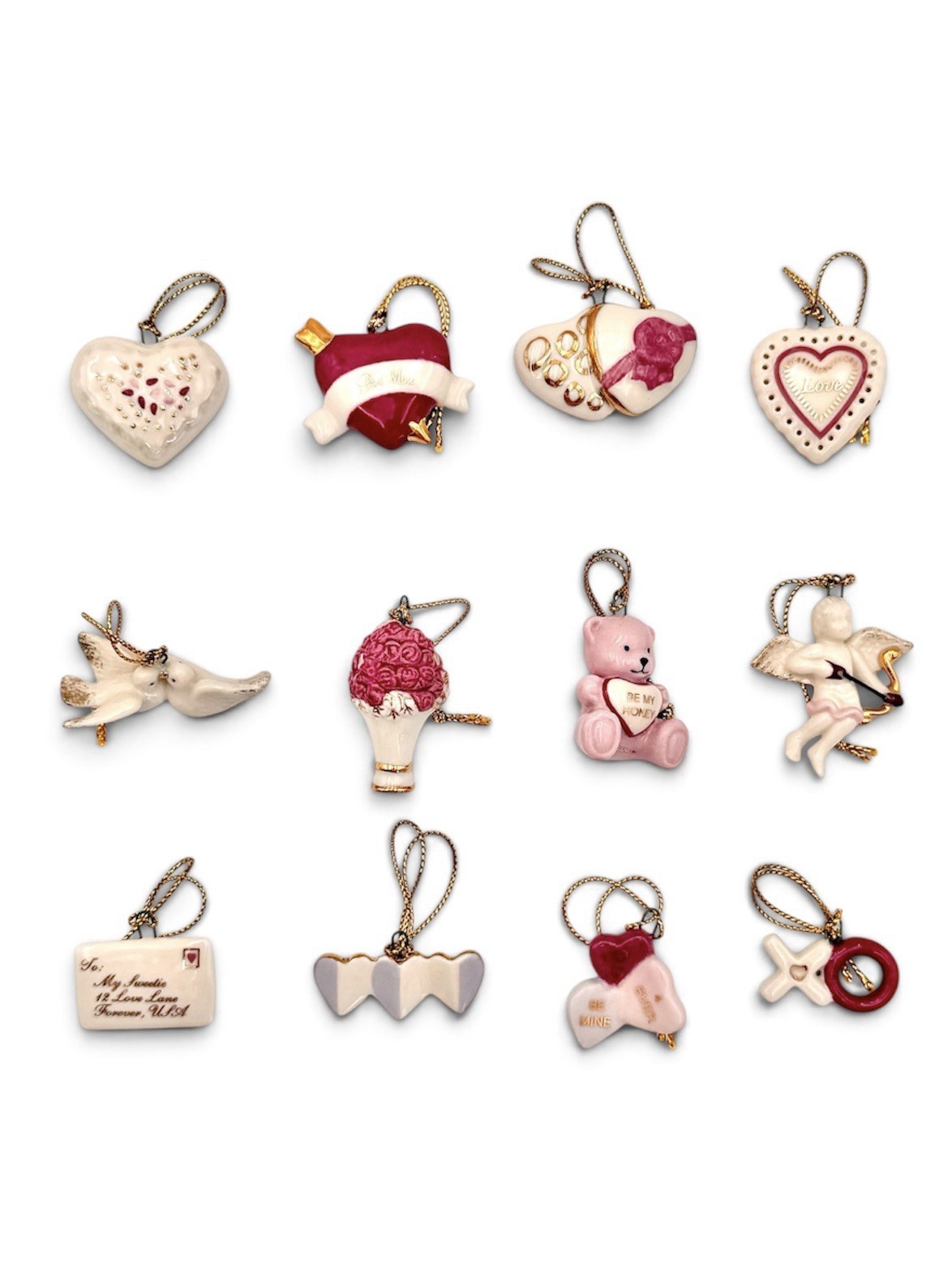 Lenox “Be Mine Valentine” - Mini Ornaments, Set of 12