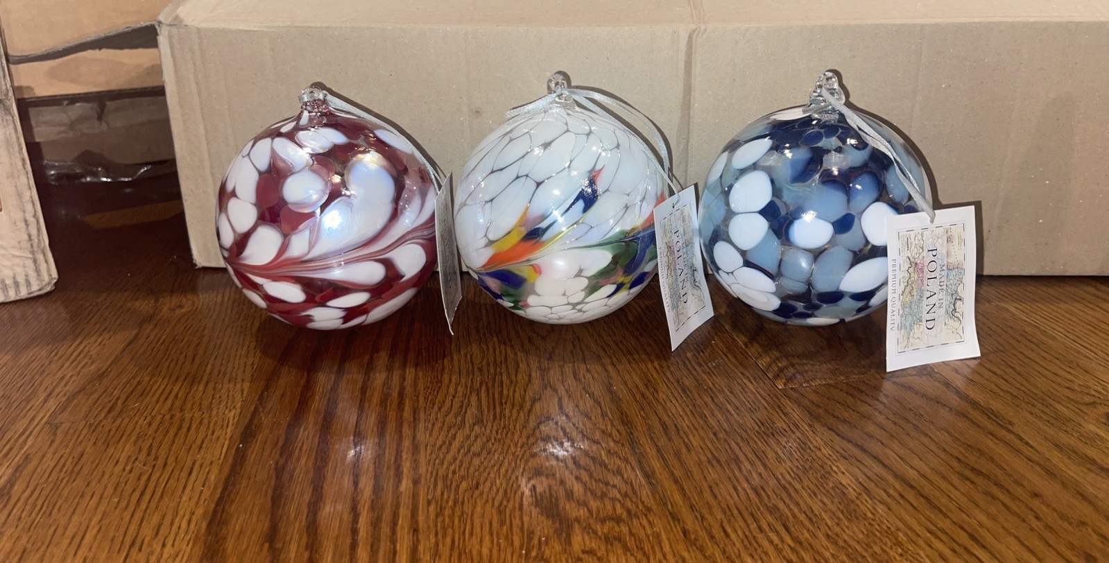 Poland Glass handmade ornament  5 inch 