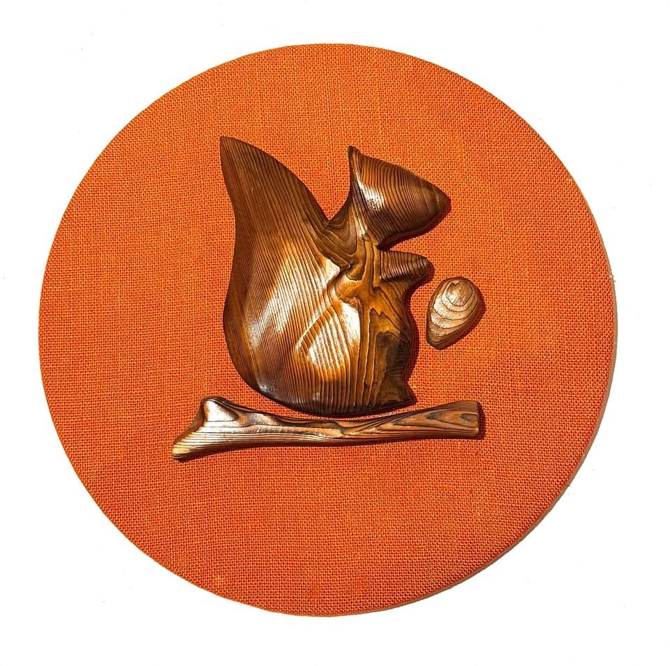 Vintage 1970s Robbie Probert MCM Hand-Carved Cedar \ Vintage 1970s Robbie Probert MCM Hand-Carved Cedar \