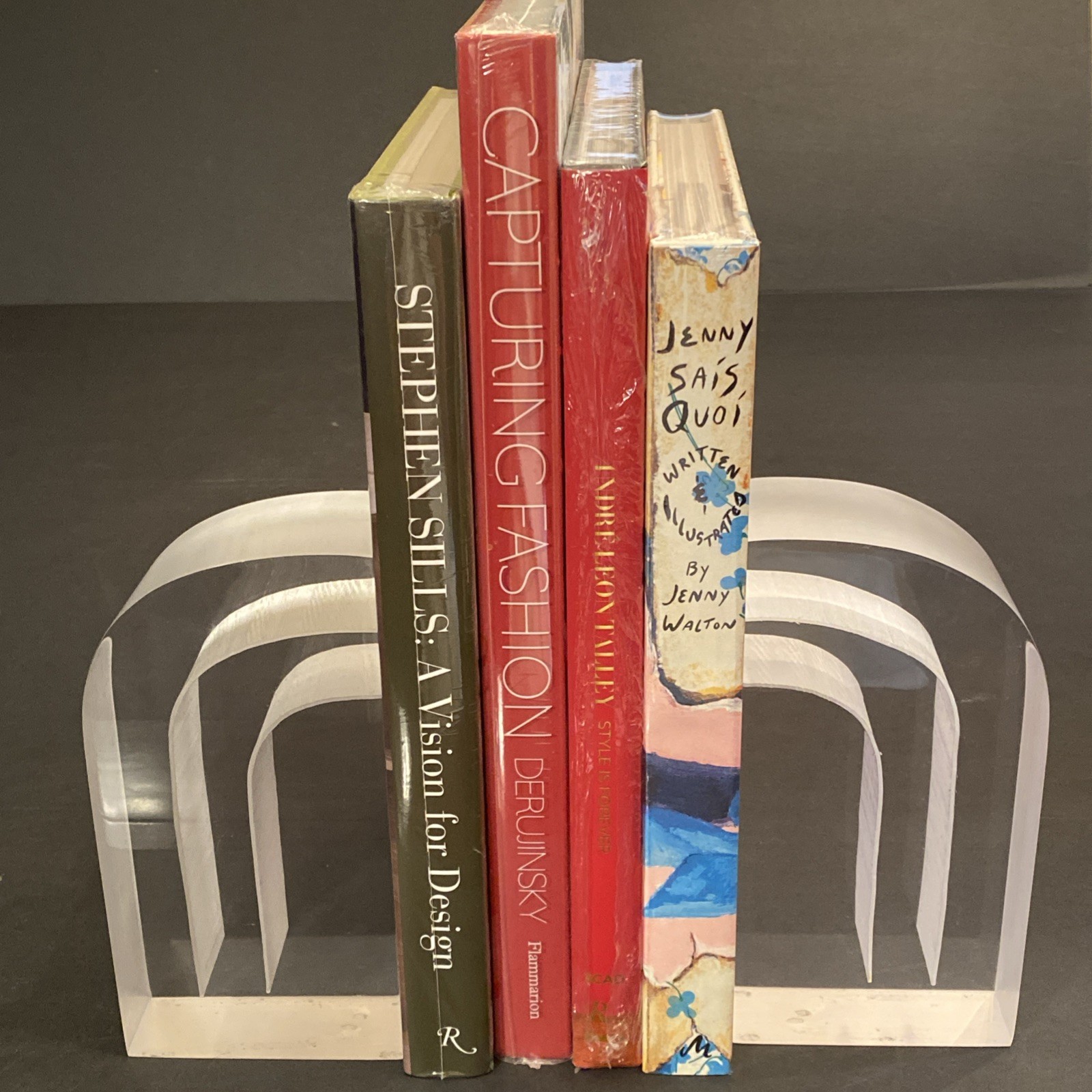 Vintage Astrolite Lucite Bookends Ritts Los Angeles Sculptural Decorative 1970s
