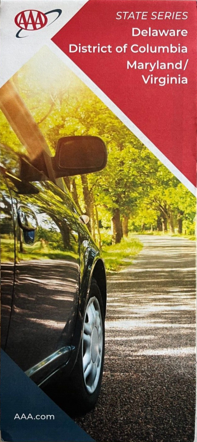 New AAA DELAWARE WASHINGTON DC MARYLAND VIRGINIA STATE ROAD MAP   LATEST 2025