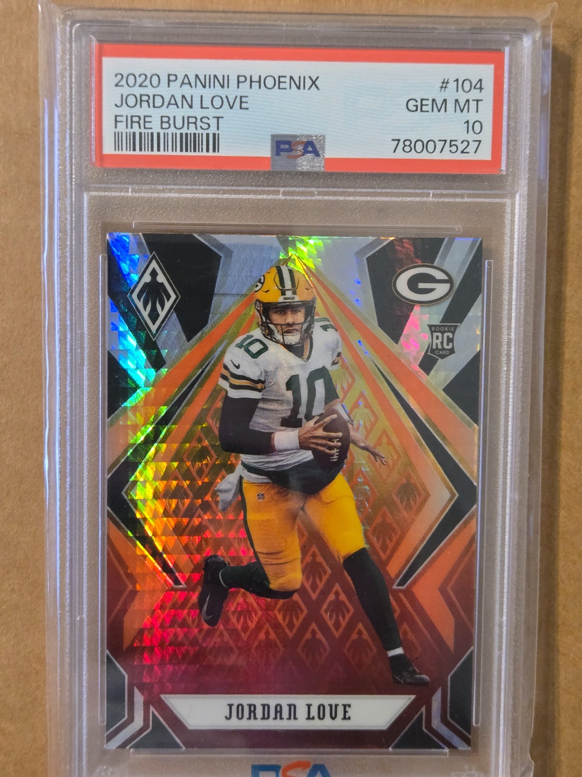 2020 Phoenix JORDAN LOVE - Fire Burst #104 PSA 10 GEM MINT RC Rookie Packers