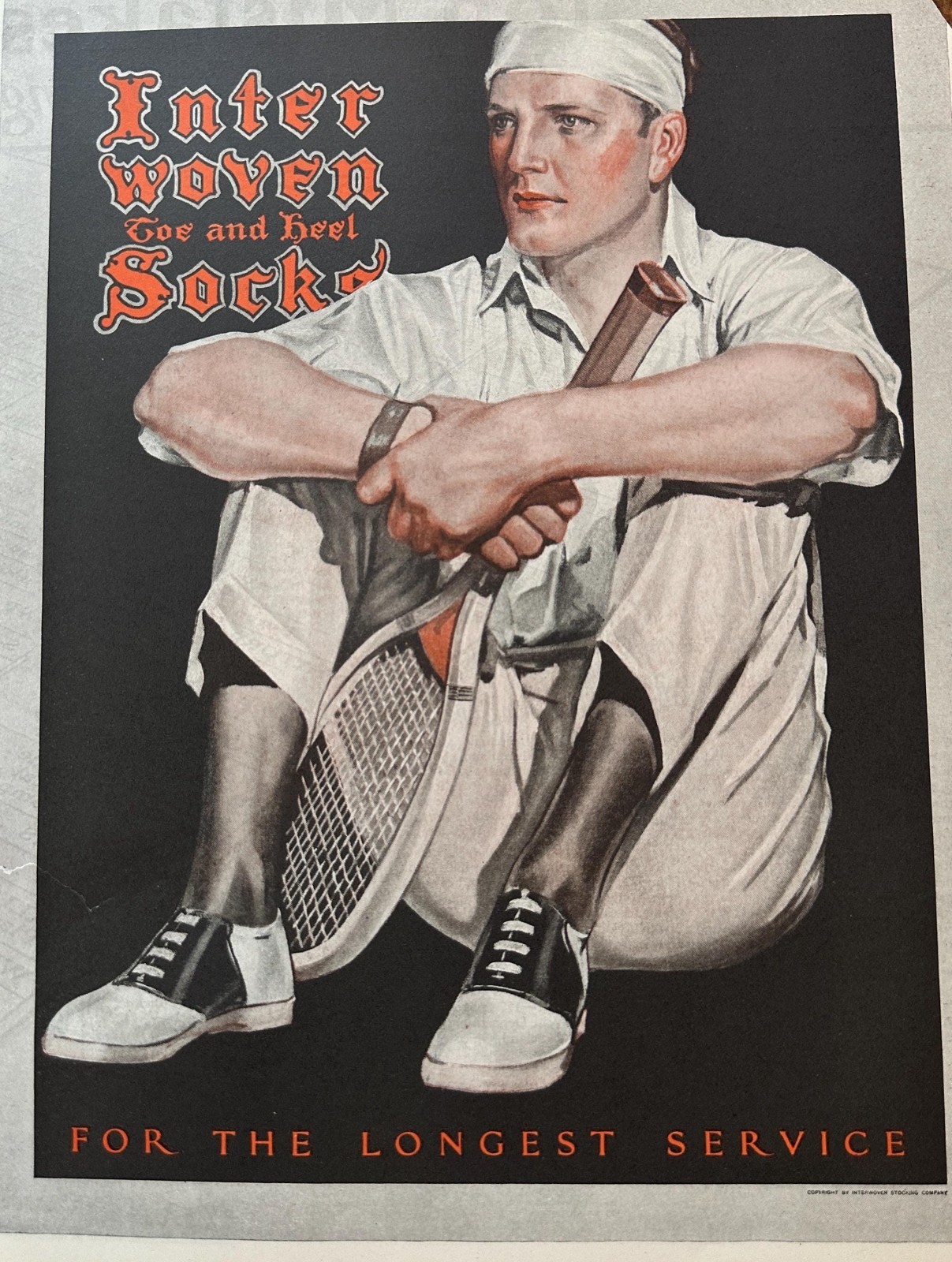 Rare Vintage 1921 Interwoven Socks Print Ad - JC Leyendecker Art