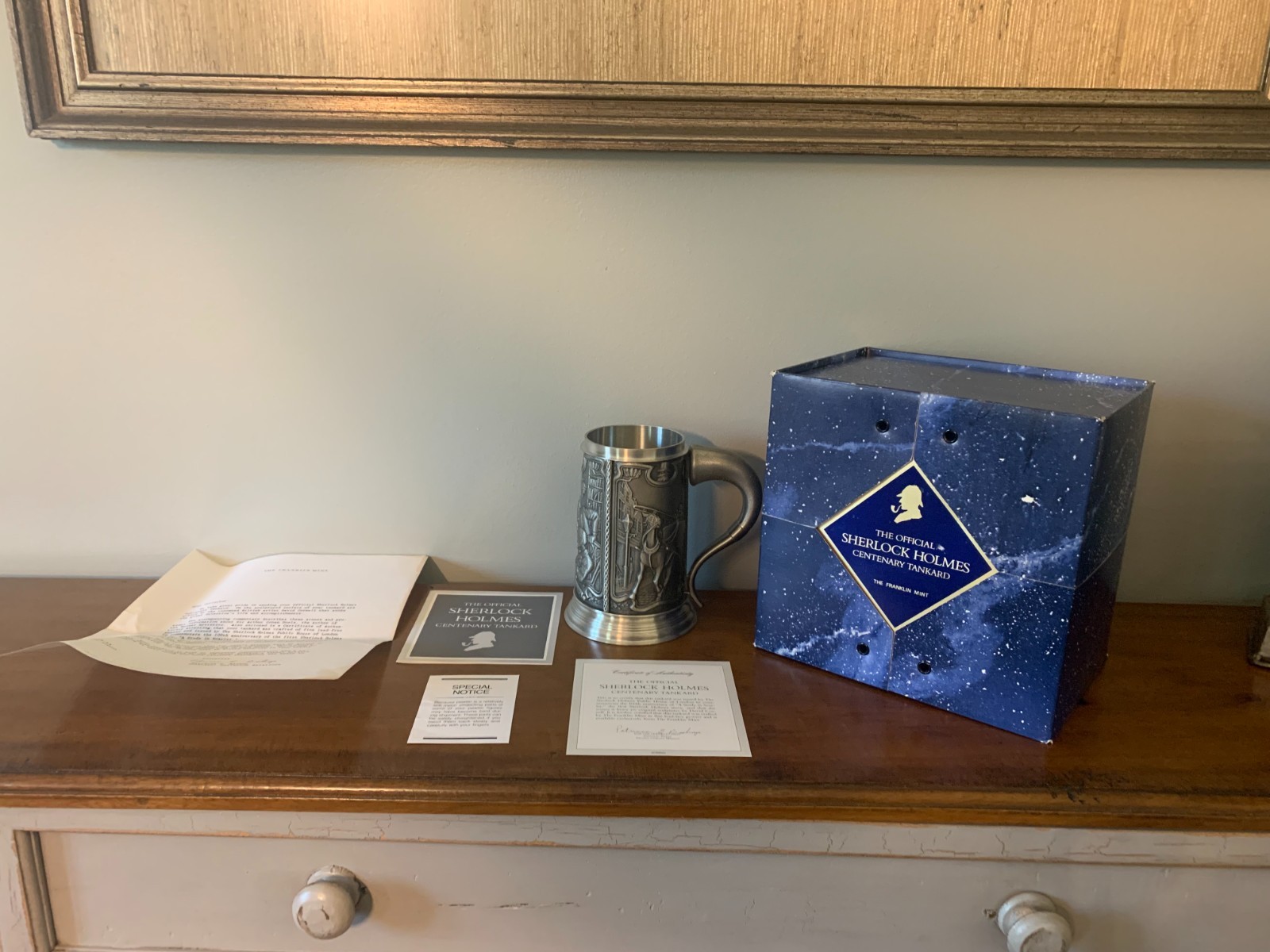 RARE THE OFFICIAL SHERLOCK HOLMES CENTENARY TANKARD FROM THE FRANKLIN MINT 1987
