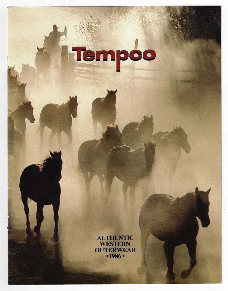 Vintage 1986 TEMPCO Western Outerwear Promo Ad Brochure - Horses
