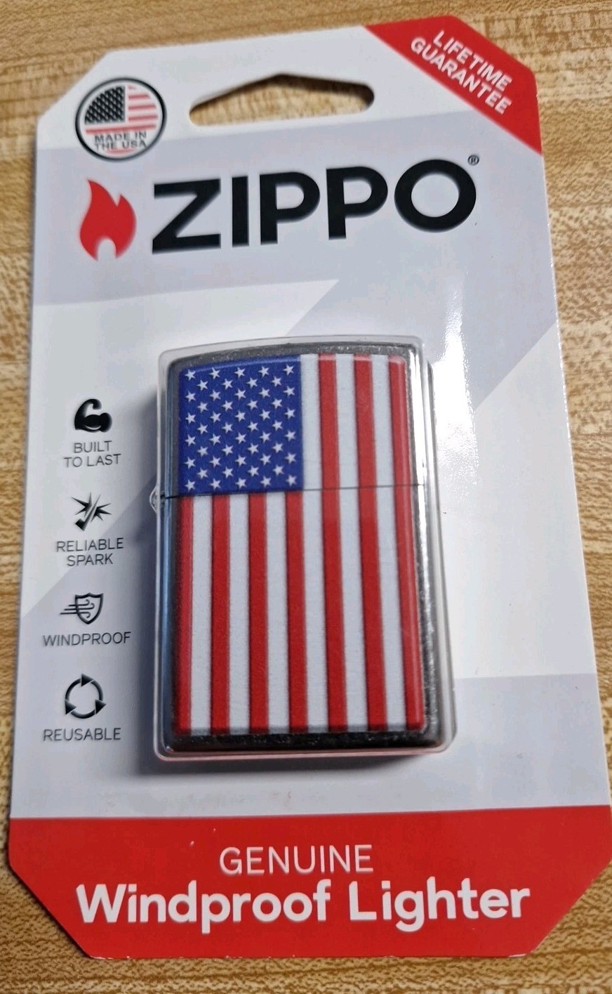 Zippo American FLAG STARS AND Windproof Lighter USA NEW SEALED