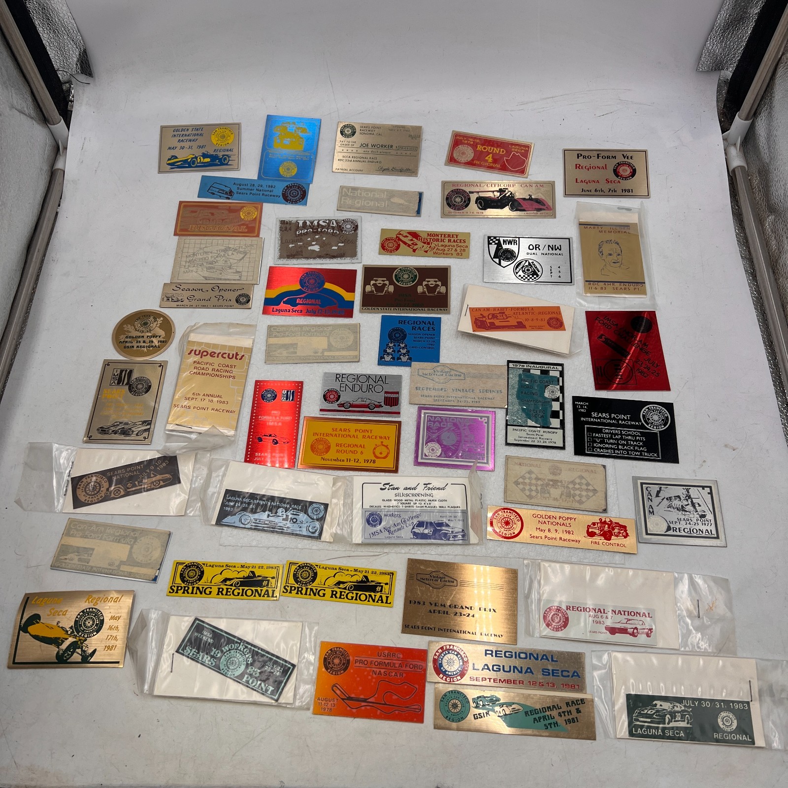 70’s 80’s Race Track Dash Plaques California Sears Point IMSA SCCA Laguna SECA