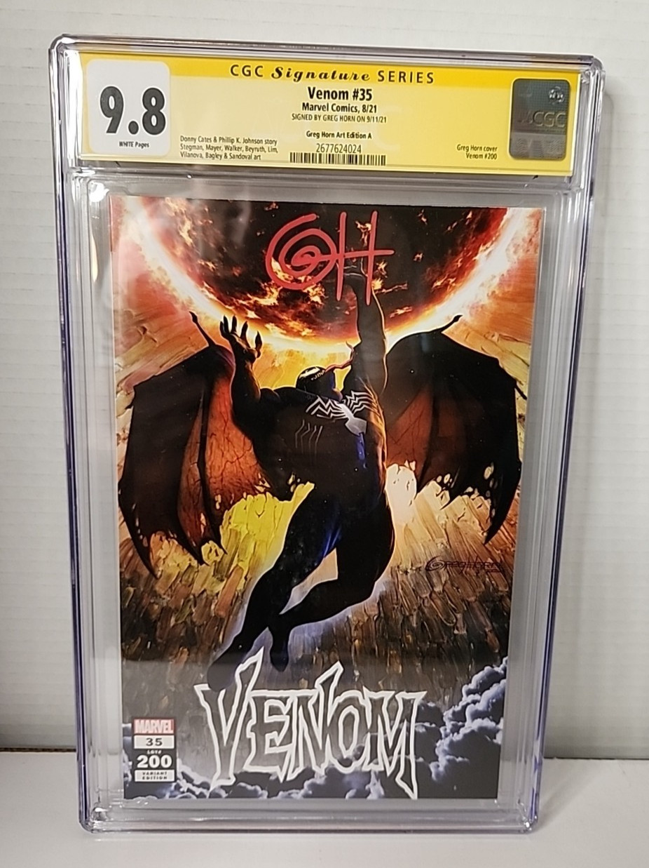 Venom #35 Comic CGC SS Graded 9.8 SIGNED Greg Horn Art Edition White PGS Homage