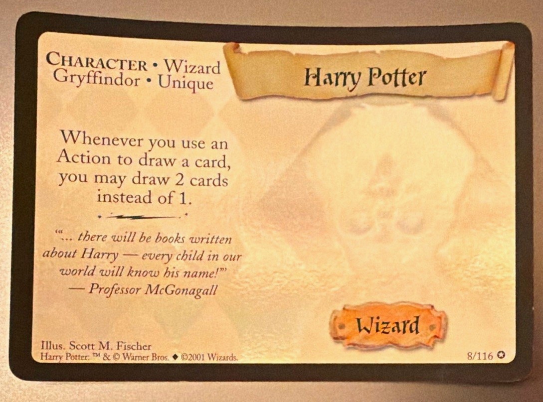 Wizards of the Coast 2001 Base Set Harry Potter TCG #8/116 Harry Potter Holo