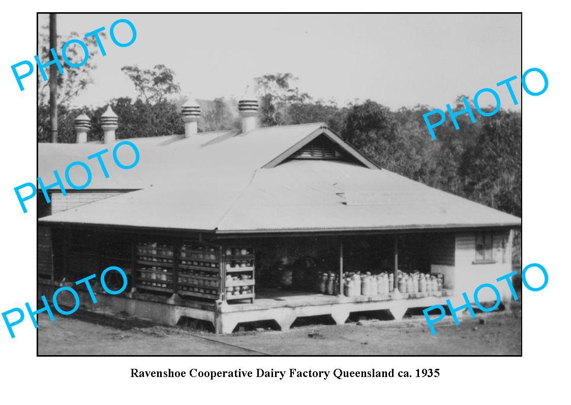 OLD LARGE PHOTO QLD RAVENSHOE DAIRY BUTTER FACTORY c1935