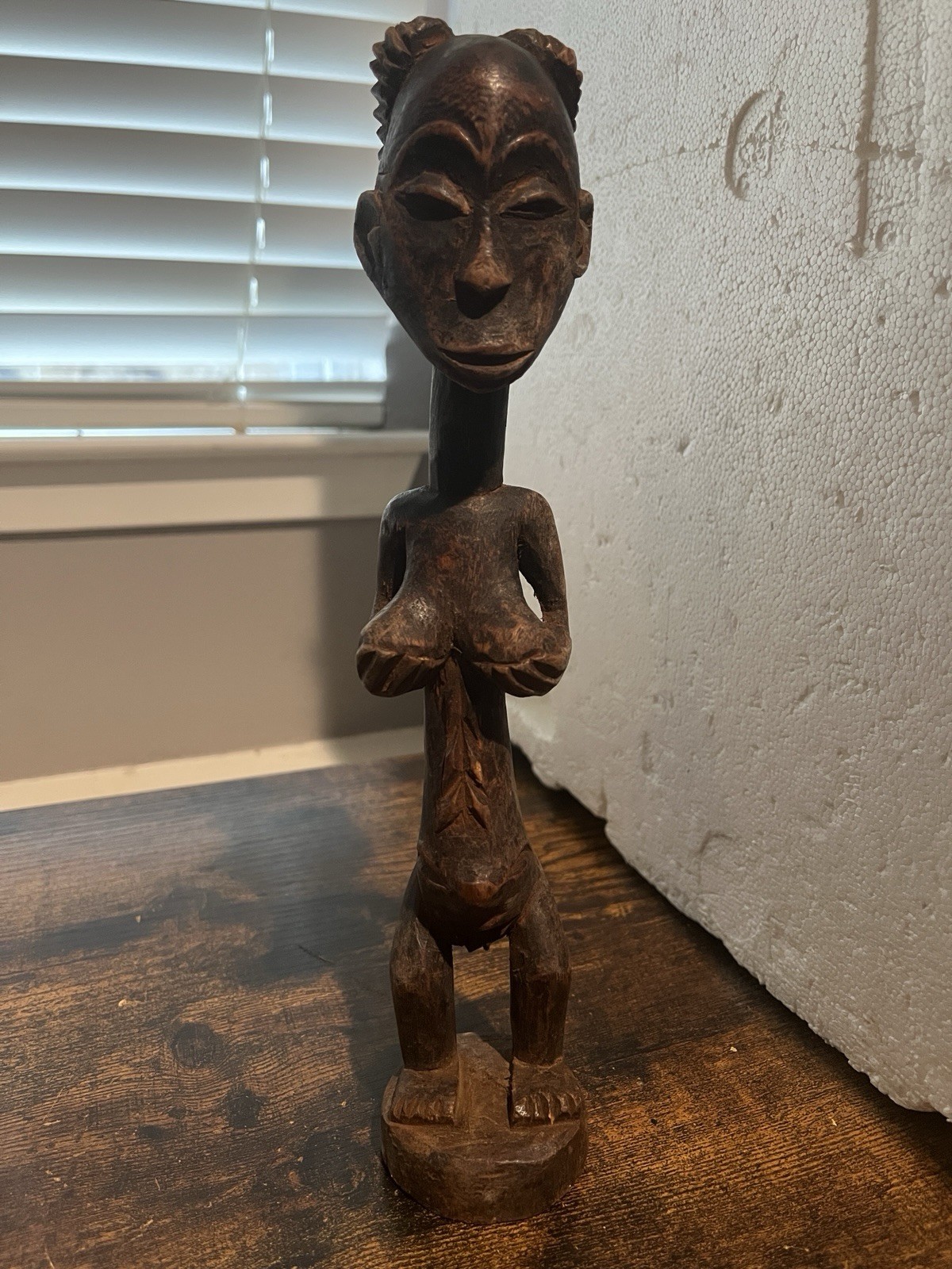 Antique Hemba Female Ancestor Figure Singiti Wood Congo African Tribal Art 11\'\'