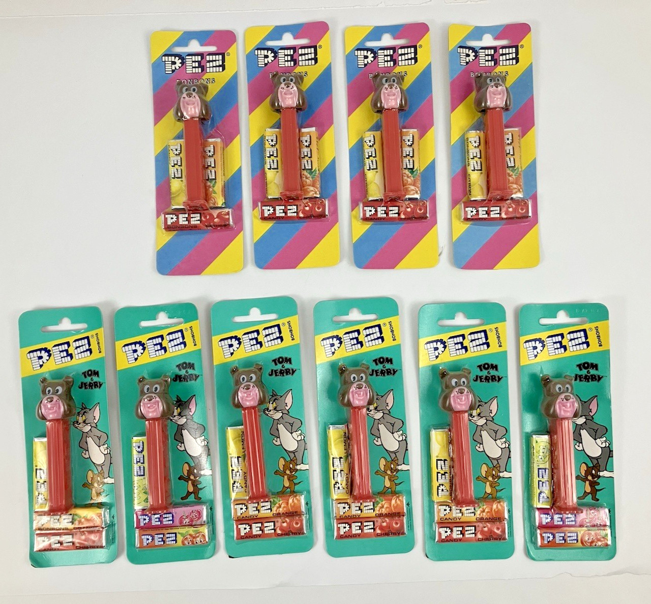 PEZ Spike Lot of 10 – NOC Euro Bonbons – Red Stem – Austria 4.9
