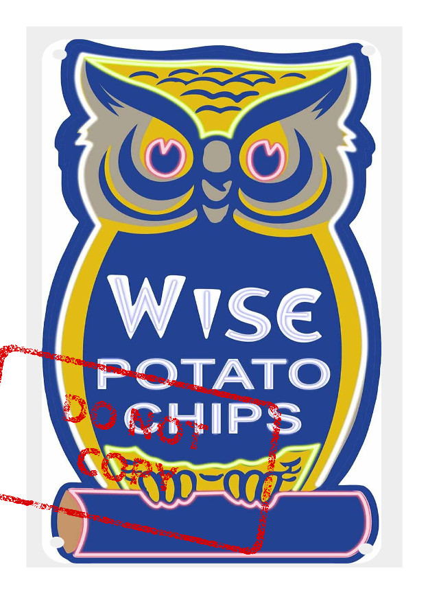 WISE POTATO CHIPS OWL Classic Retro Advertising Art 8x12 Aluminum Metal Sign WISE POTATO CHIPS OWL Classic Retro Advertising Art 8x12 Aluminum Metal Sign