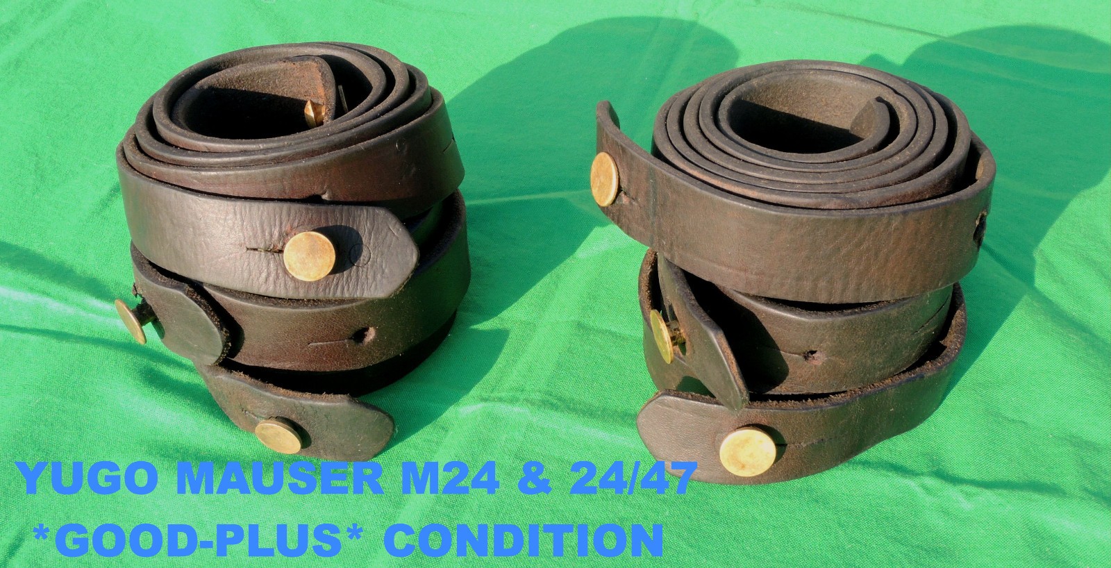 GOOD+ Yugo Yugoslavian Mauser M24 24/47 Leather Sling w/Metal Keepers GOOD_PLUS