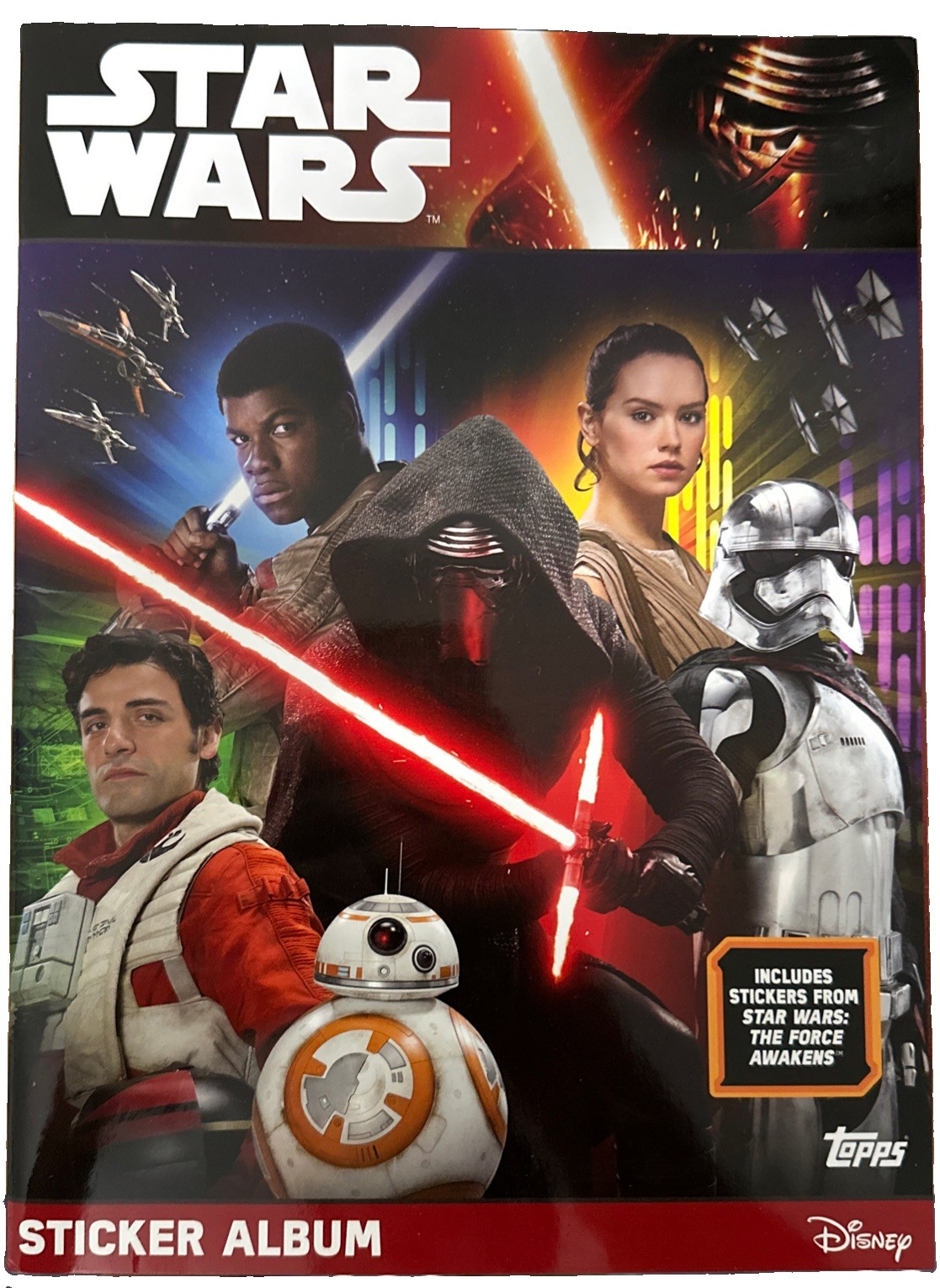 2016 Topps Star Wars The Force Awakens Sticker Album & 50ct. Box of Stickers