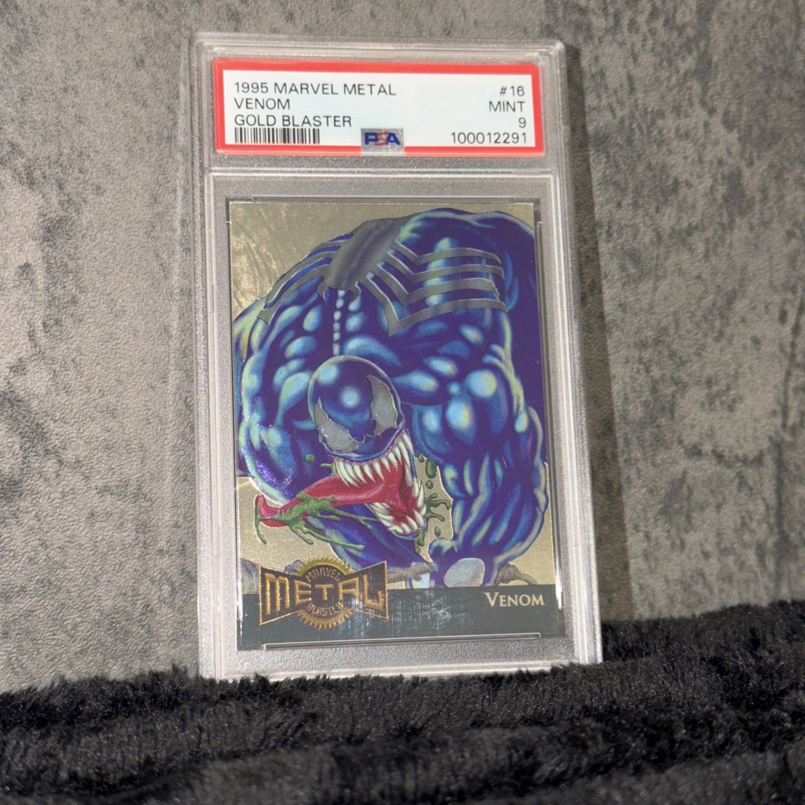 1995 Marvel Metal #16 - Venom Gold Blaster - PSA 9 Mint 1995 Marvel Metal #16 - Venom Gold Blaster - PSA 9 Mint