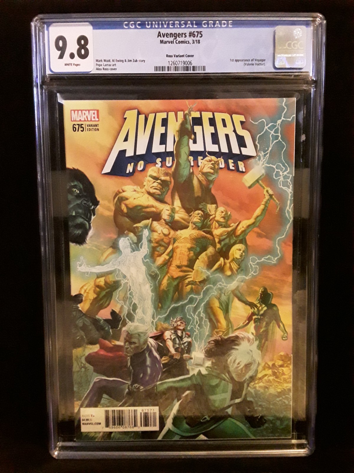 Avengers # 675 1:100 Alex Ross Color Variant 1st Appearance of Voyager CGC 9.8 Avengers # 675 1:100 Alex Ross Color Variant 1st Appearance of Voyager CGC 9.8