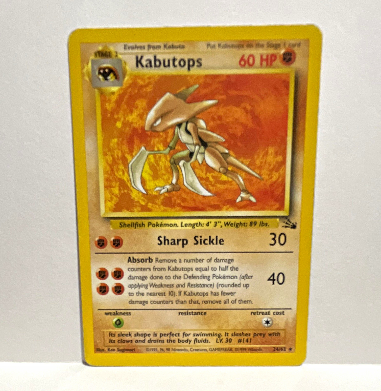 Pokémon TCG Kabutops 9/62 Fossil Holo Rare 60HP English 1999 WOTC