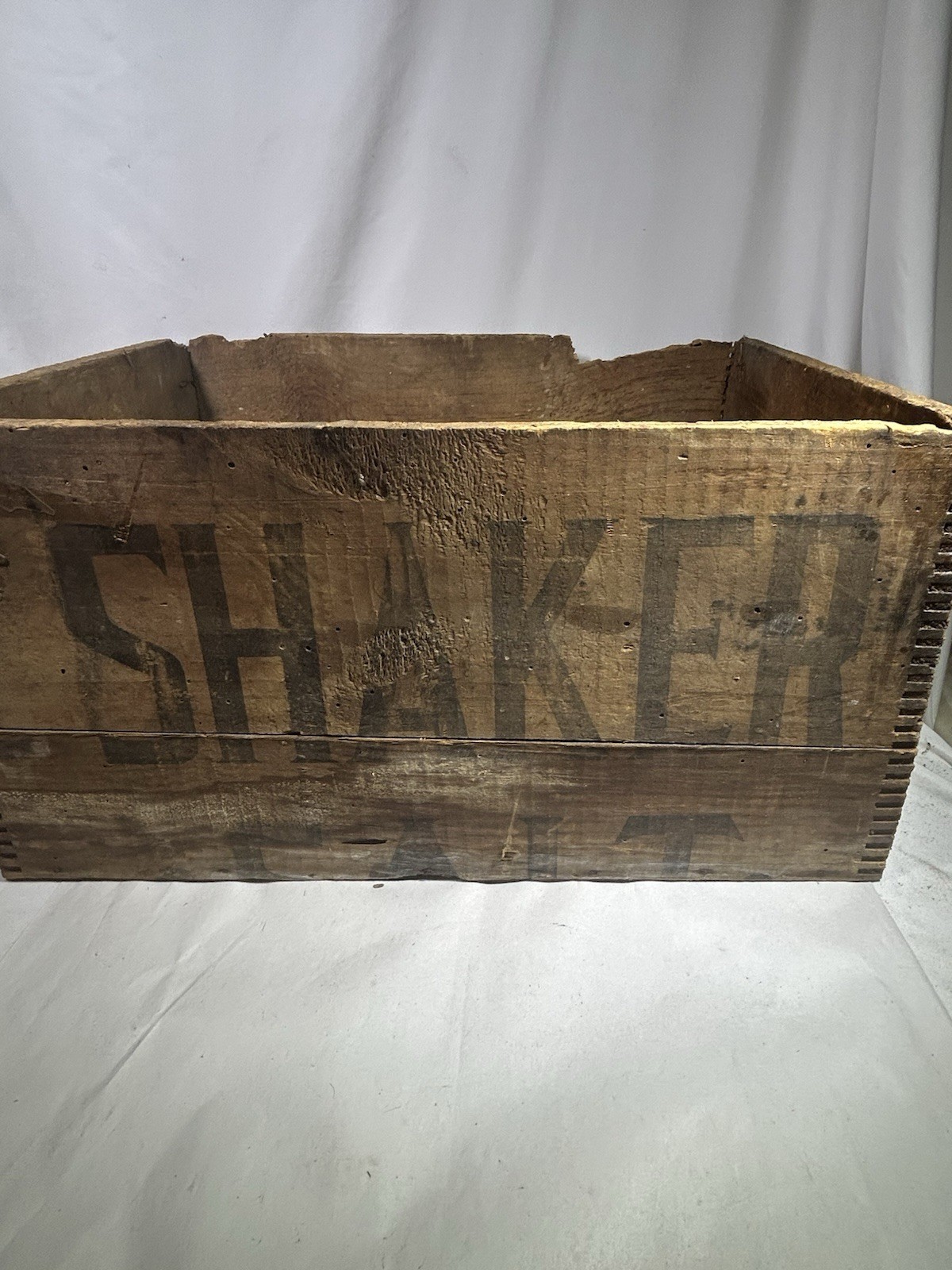 Vintage Diamond Crystal Shaker Salt Wooden Wood Crate Box Graphics Advertising