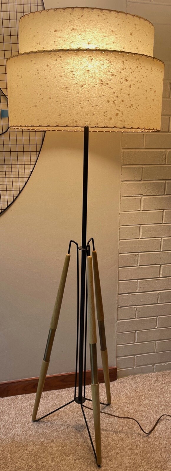 Vintage Modeline Floor Lamp Mid Century Modern Wood Metal Atomic Era Lighting