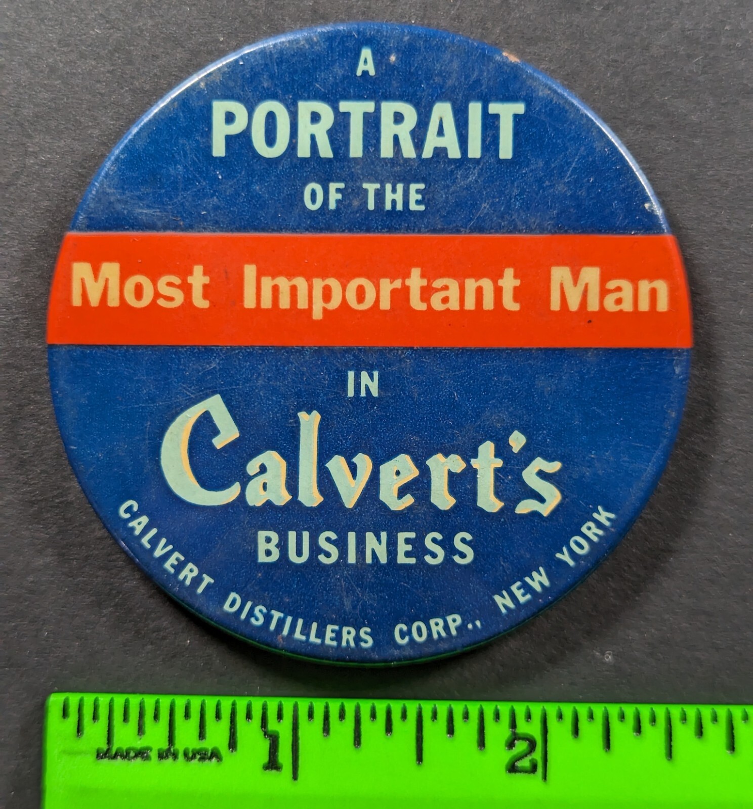 Vintage Calvert\'s Distillery Whiskey NY Pocket Mirror
