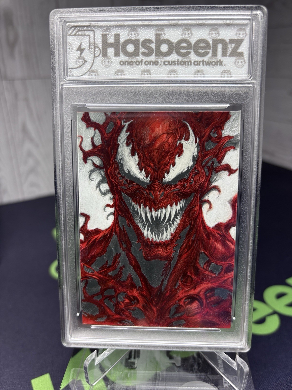 2026 Hasbeenz x Marvel Carnage 130pt. Acrylic Sketch Card 1/1 Encased