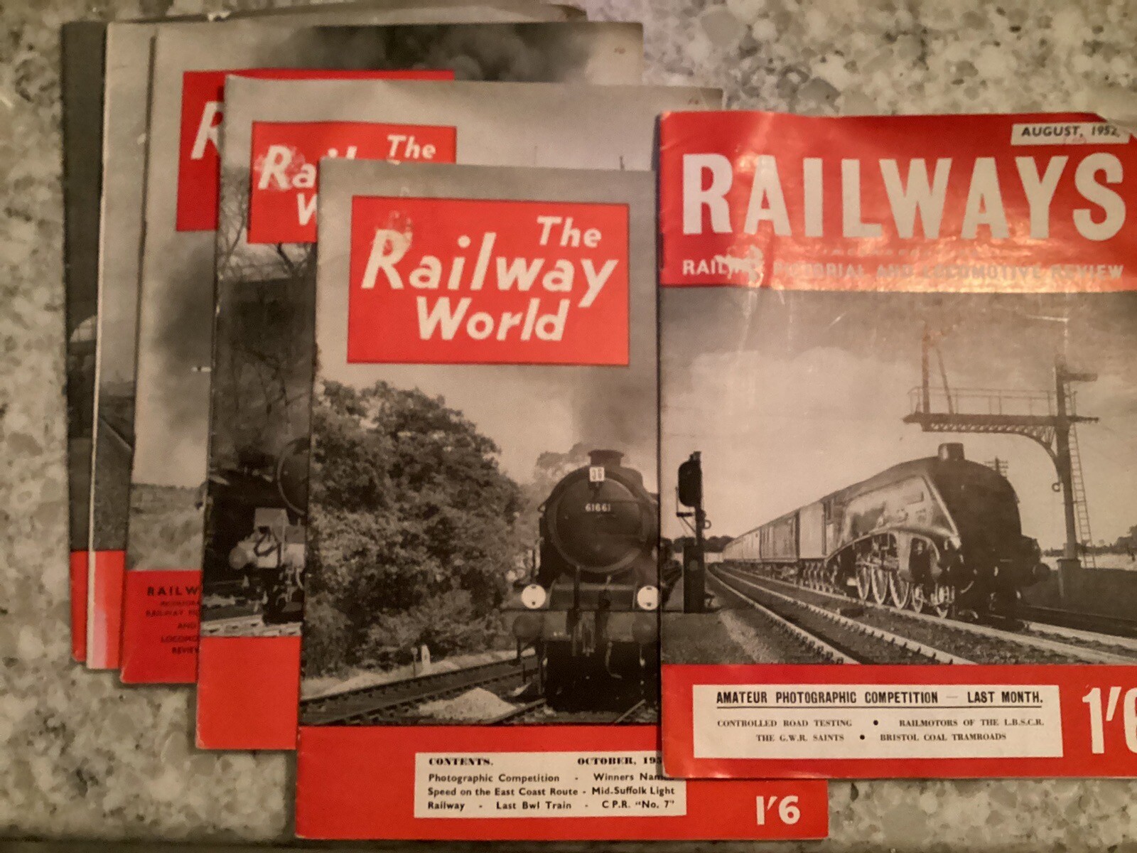 lot (6) issues of The Railway World, 1952 & 1953