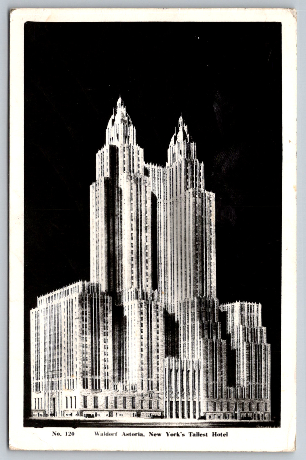 c1940s RPPC Waldorf Astoria New York\'s Tallest Hotel 