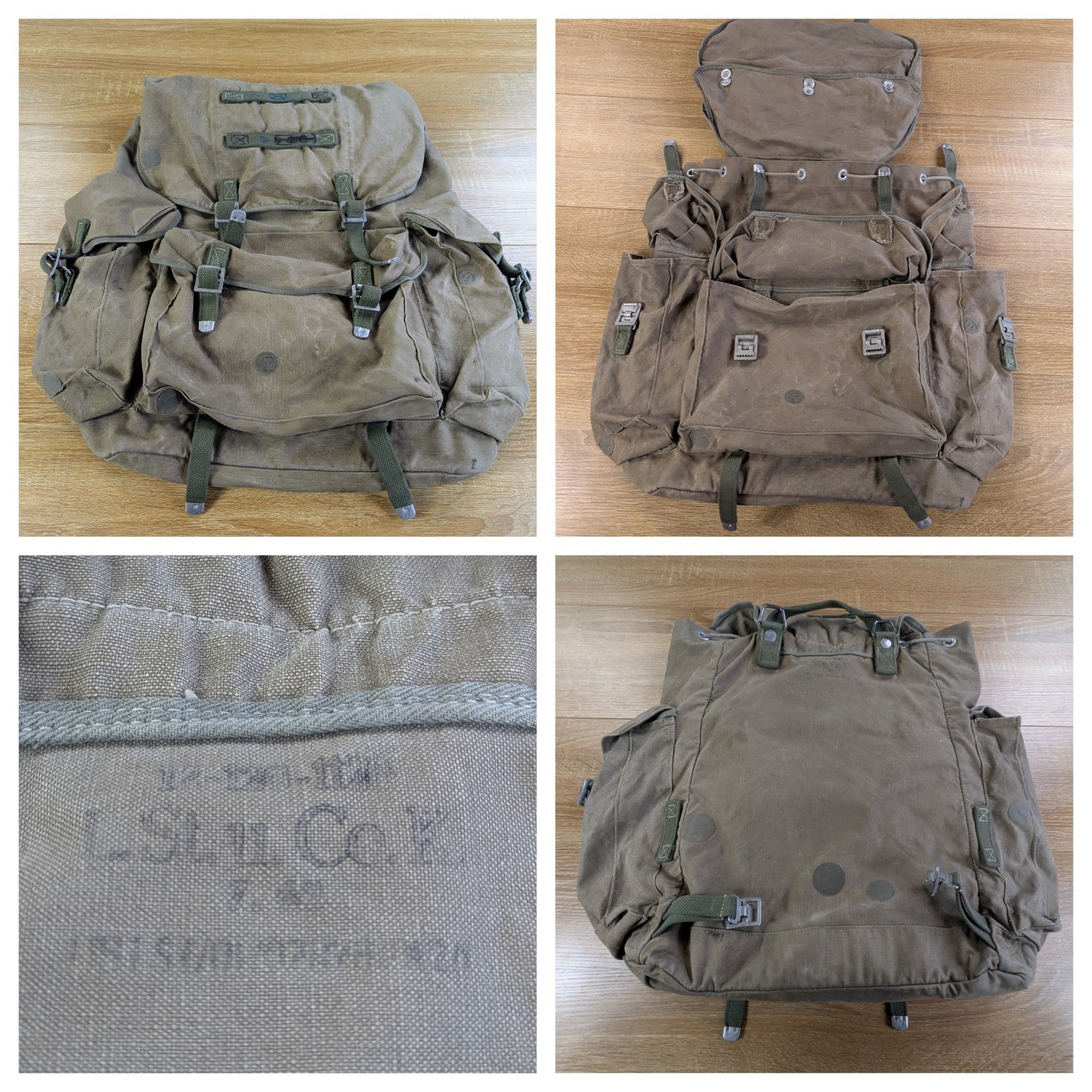 Vintage West German Bundeswehr Canvas Rucksack 1961 L. Stromeyer Early Cold War