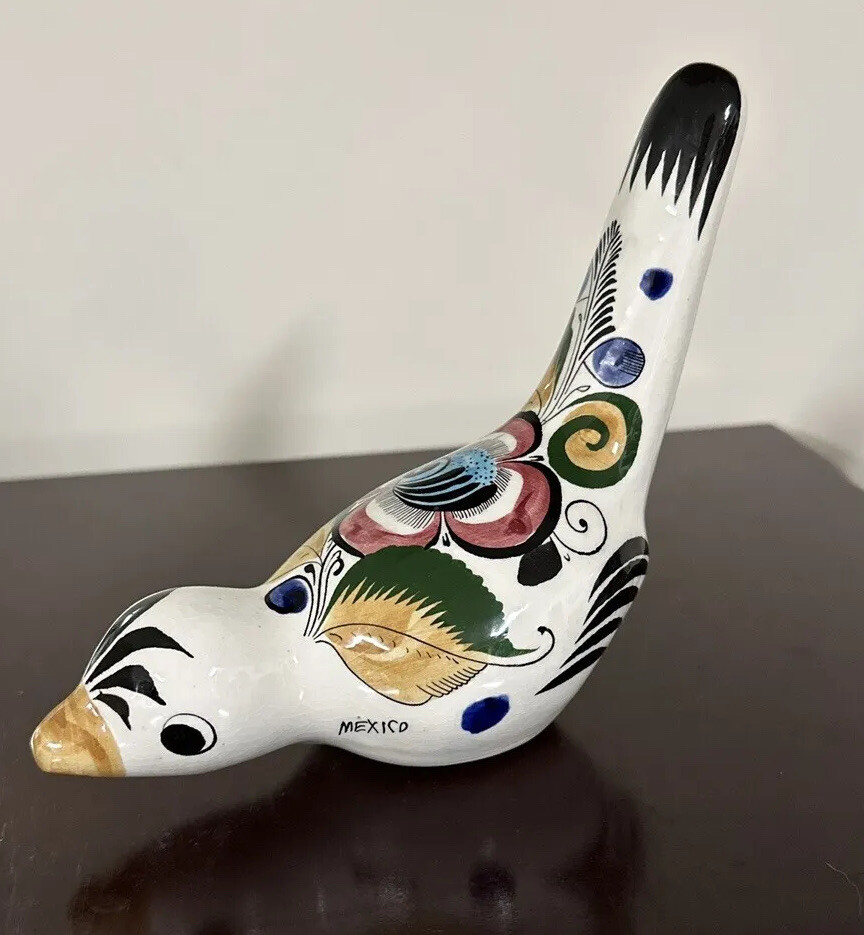 Mexican Folk Art Hand-painted Ceramic Duck Bird 6”x 8”