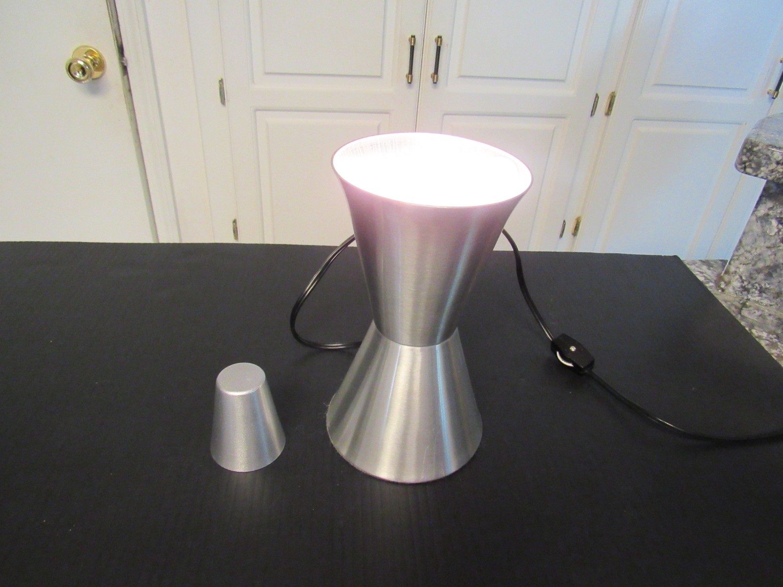 Vintage 1990s Lava Lite Silver Lava Lamp BASE and CAP ONLY Tested Metal Vintage 1990s Lava Lite Silver Lava Lamp BASE and CAP ONLY Tested Metal
