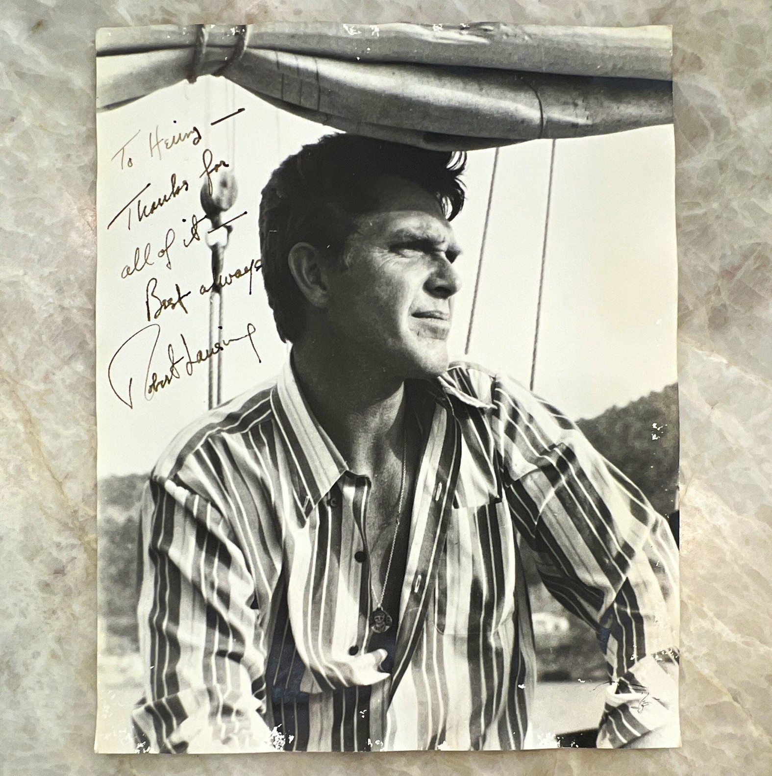 Robert Lansing Signed 9.5 x 12 Black & White Portrait Photo, Unframed