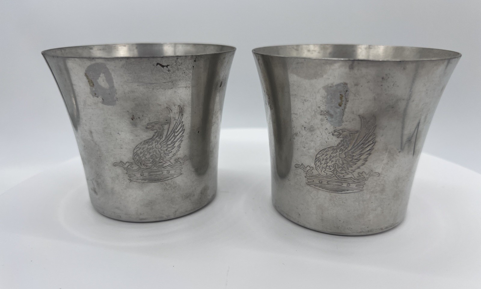 Royal Holland, Fasc, Daalderop, Pewter Cup, Set of Two Vintage, 1970's, Pewter