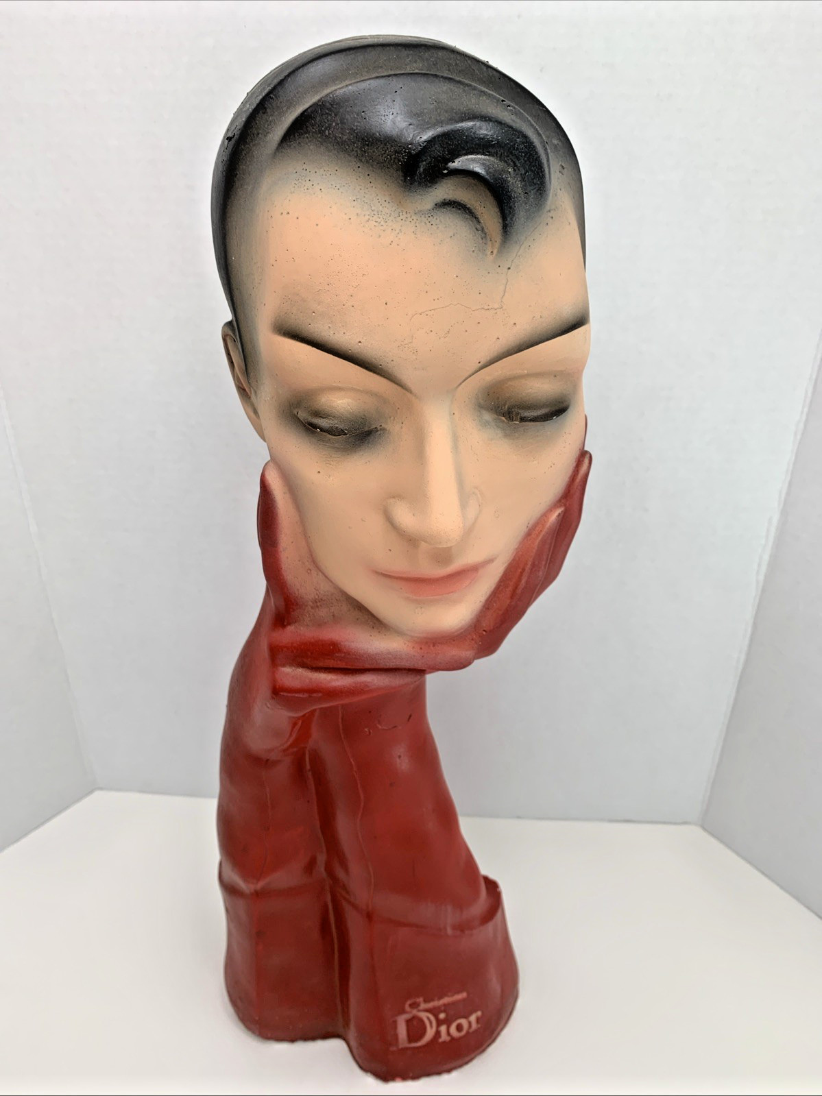 Mid Century Christian Dior Advertising Mannequin ~ Surreal Vintage Plaster Bust