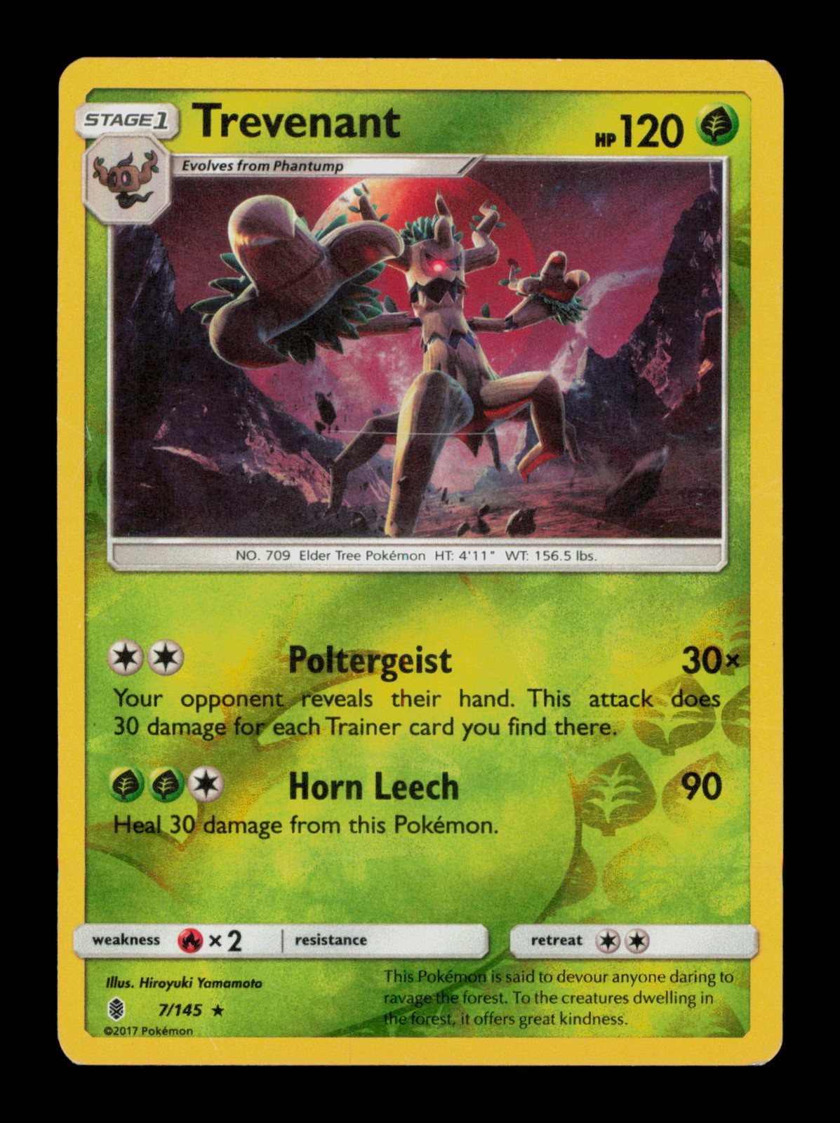 Trevenant 7/145 Pokemon Guardians Rising Holo Trading Card TC
