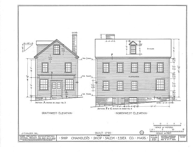 Salem Massachusetts 1799 Ship Chandler\'s Shop Federal North Streets HABS