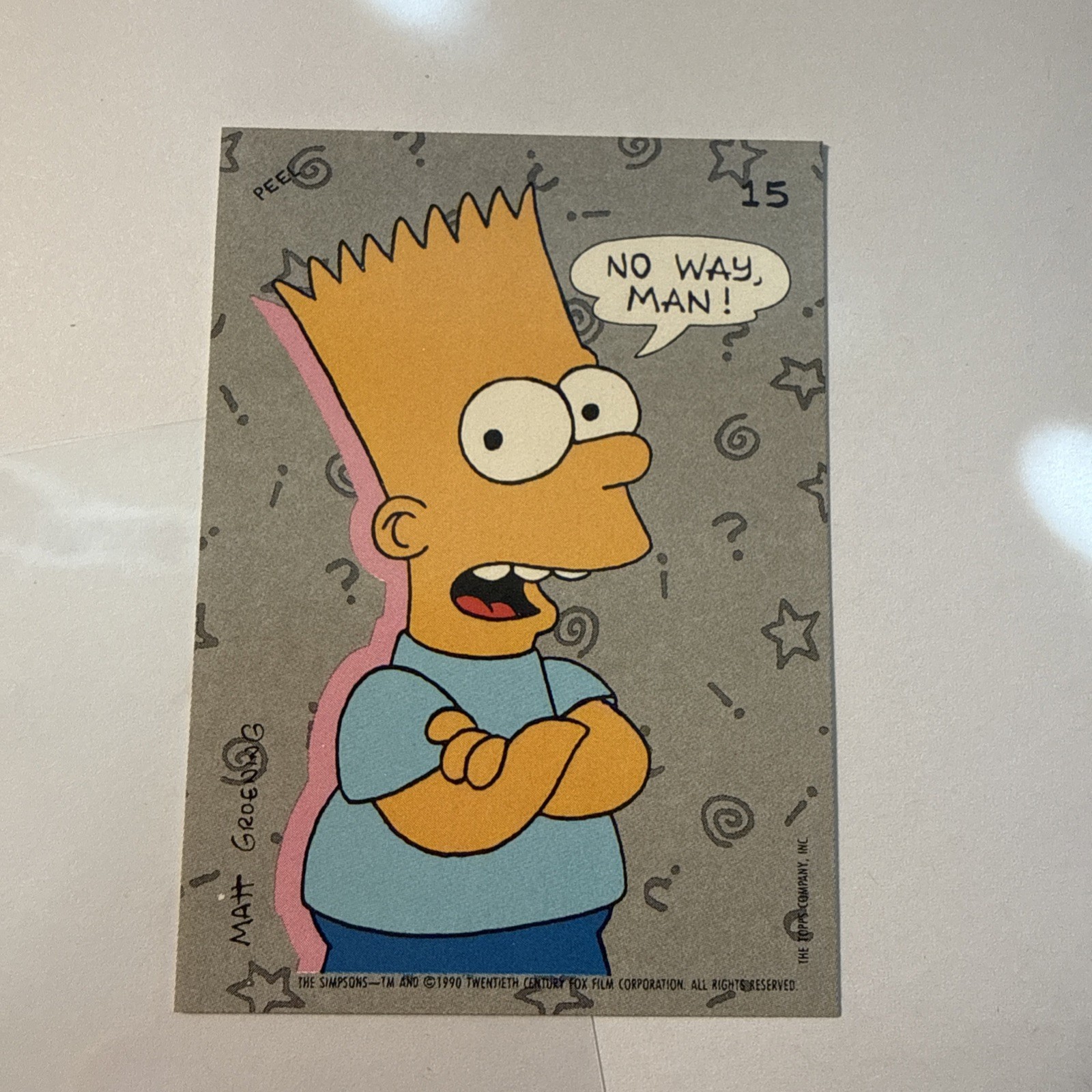 1990 Topps The Simpsons TV Show No Way Man Bart Simpson #15 Sticker