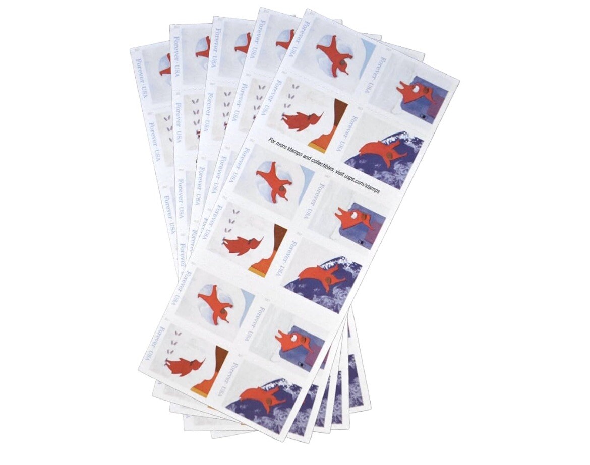 THE SNOWY DAY 1 Sheet Of 20 USA Stamps Used For Mailing Anywhere  In USA