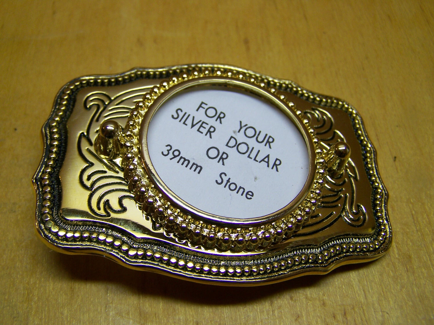 Western Silver Dollar Belt Buckle - gold and Black - for 38mm coin - new