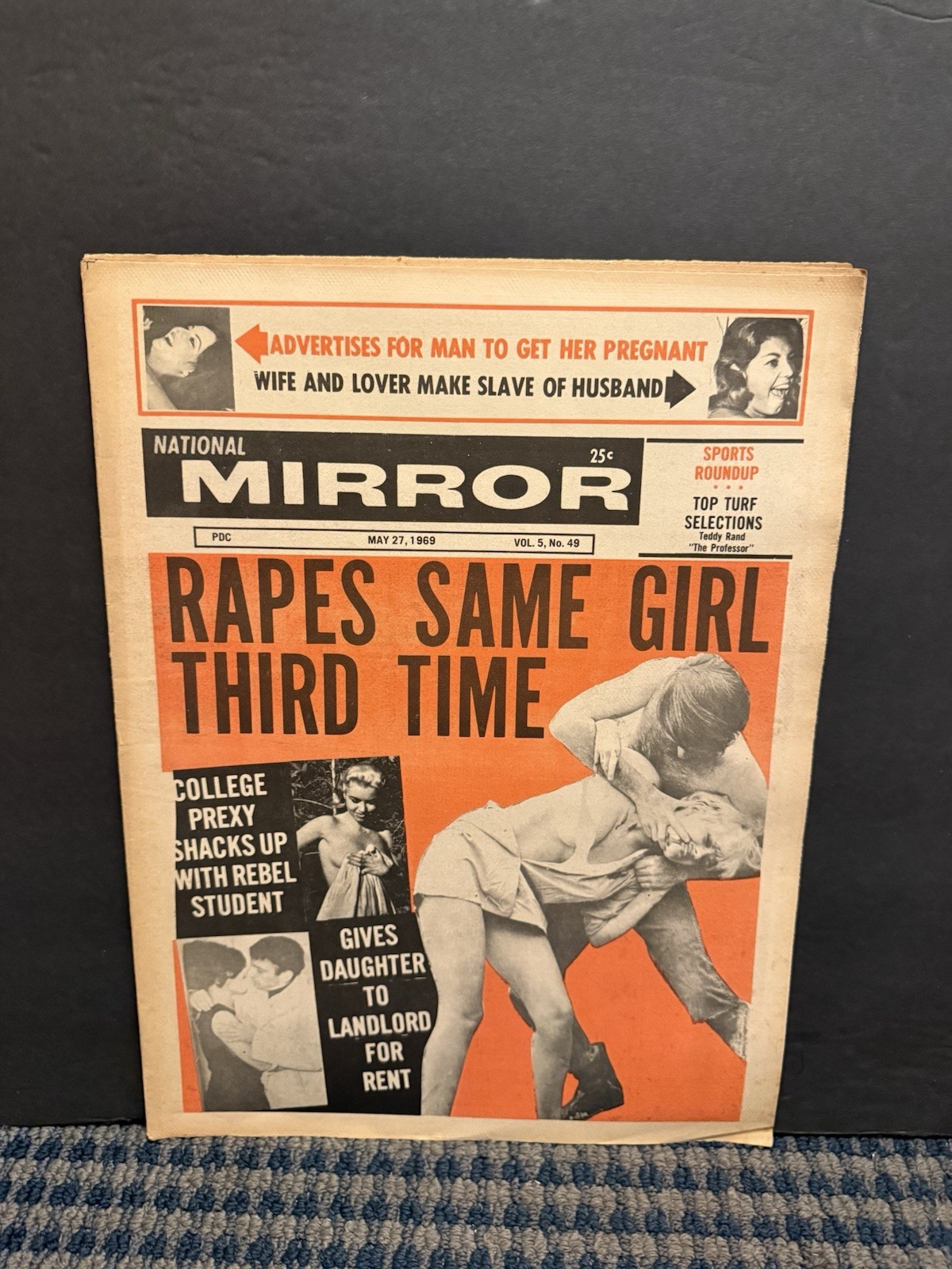 1969 National Mirror Newspaper, Daughter/Landlord,Gloria Goldin Centerfold (10W)