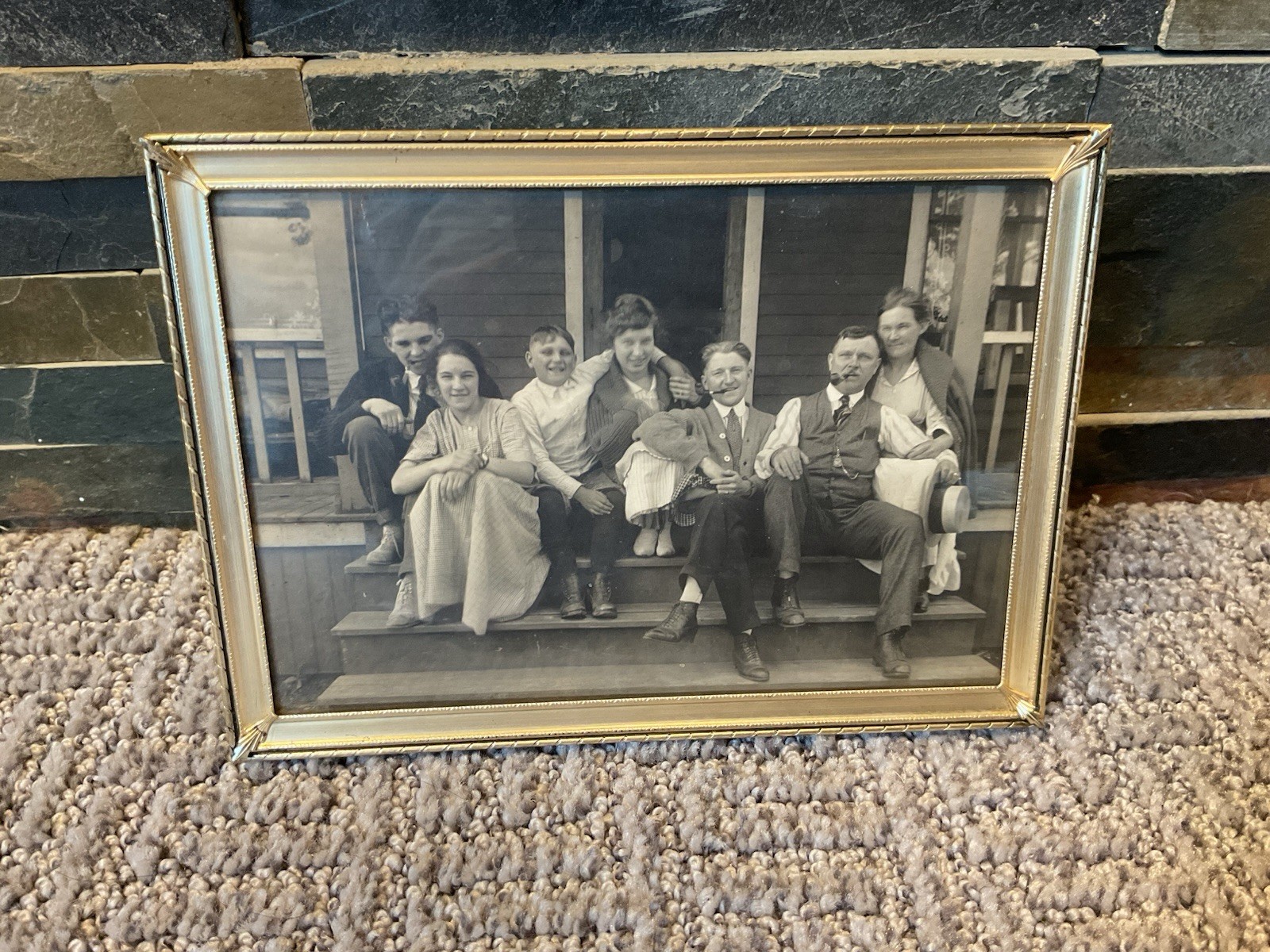 antique framed Family photograph 5” X 7”