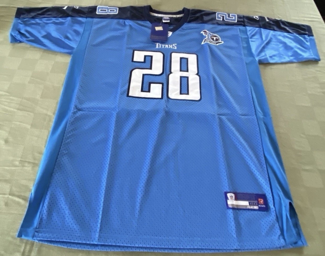 VTG Chris Johnson Reebok Tennessee Titans Jersey Size 60 CJ2K Blue NWT 10 ANNIV