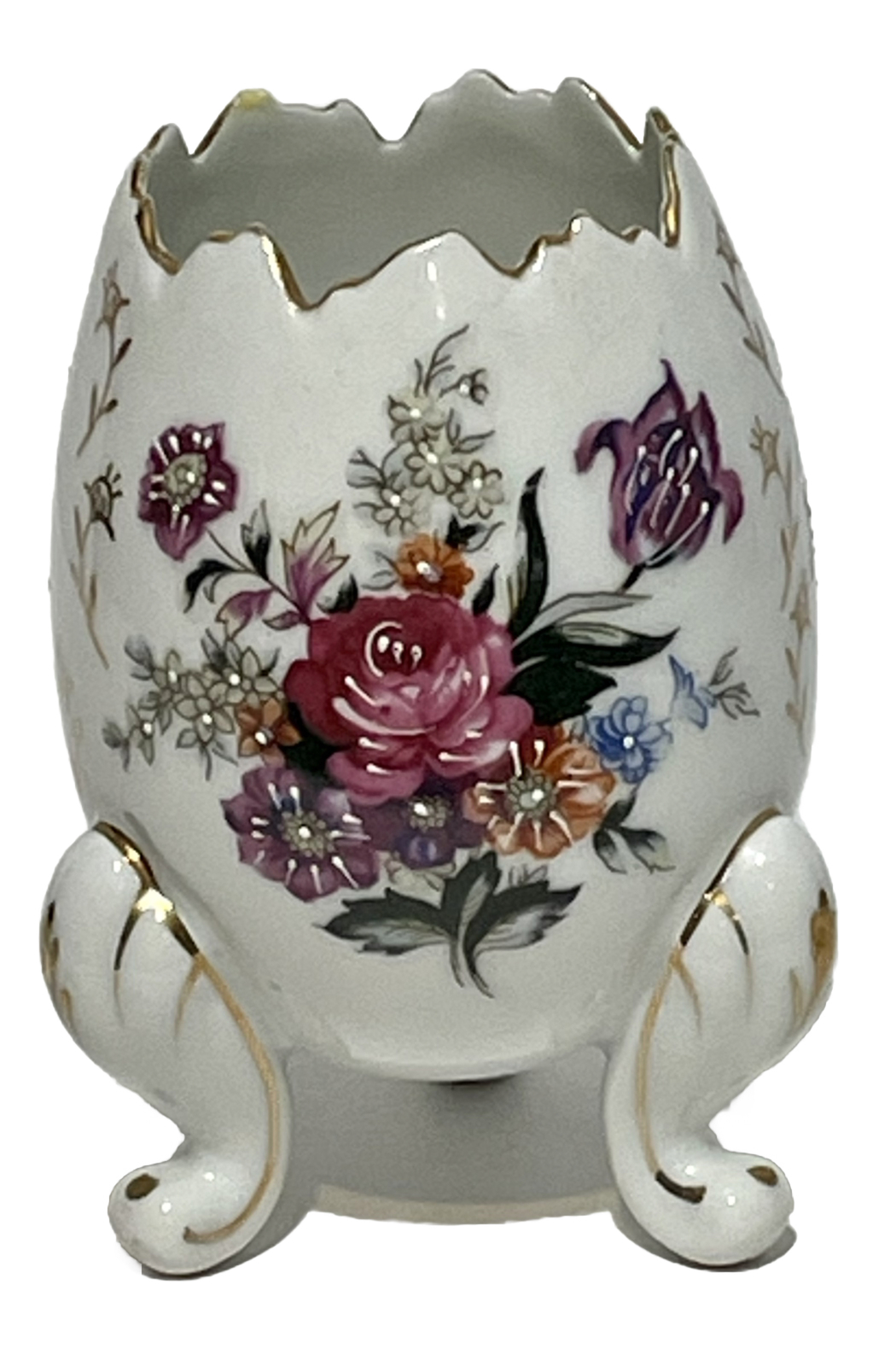 Vintage 1950’s Napcoware Cracked Egg Vase W/Gold Trim Hand Painted (O) Vintage 1950’s Napcoware Cracked Egg Vase W/Gold Trim Hand Painted (O)