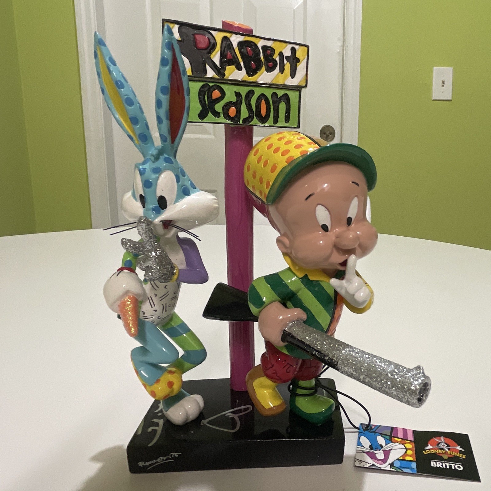 Romero Britto Elmer Fudd and Bugs Bunny Looney Tunes Statue 8