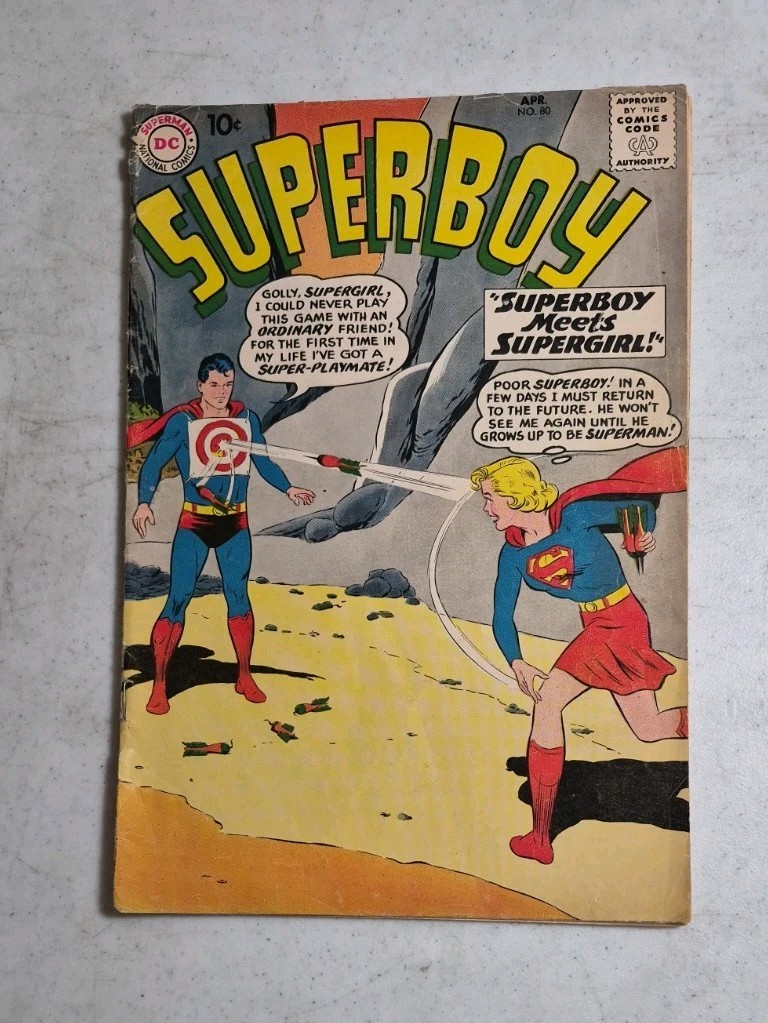 Superboy #80 (DC Comics April 1960) Supergirl appearance 